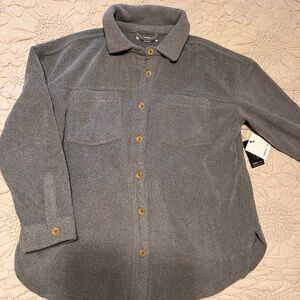 O'Neill super fleece Charcoal Button-Up Shirt Jacket with pockets new with tags